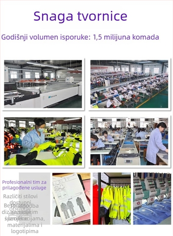 Set radne odjeće s jaknom otporan na plamen i habanje, poliester-pamuk materijal, težina 280, namijenjen petrohemijskoj industriji