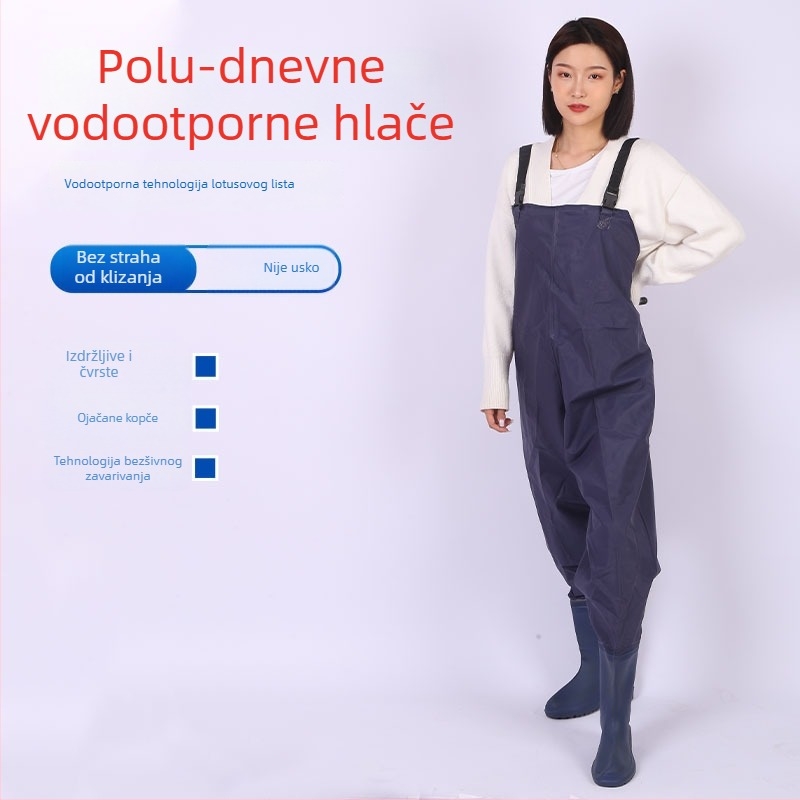 Jednodelne vodootporne hlače za vodne radove, gumene, 3 kg, namijenjene ribolovu i akvakulturi