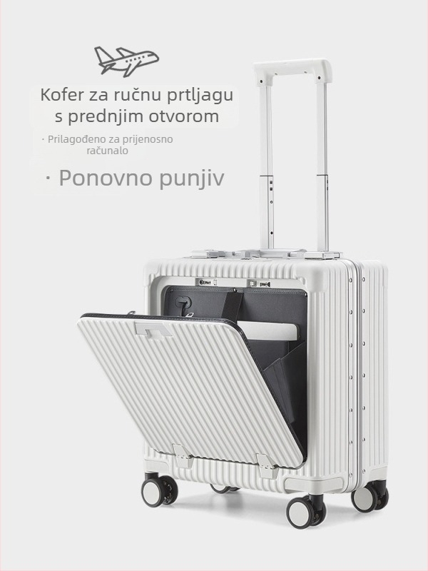 Kabin-kufor za ručnu prtljagu s aluminijskim okvirom otvaranja, PC tijelo, jednostrani kotačić, model 1925, 3,5 kg