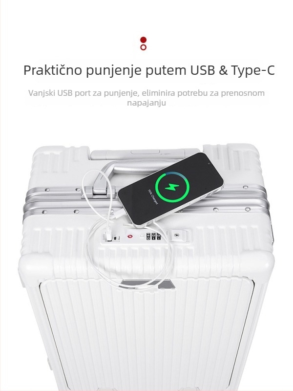 Kabin-kufor za ručnu prtljagu s aluminijskim okvirom otvaranja, PC tijelo, jednostrani kotačić, model 1925, 3,5 kg