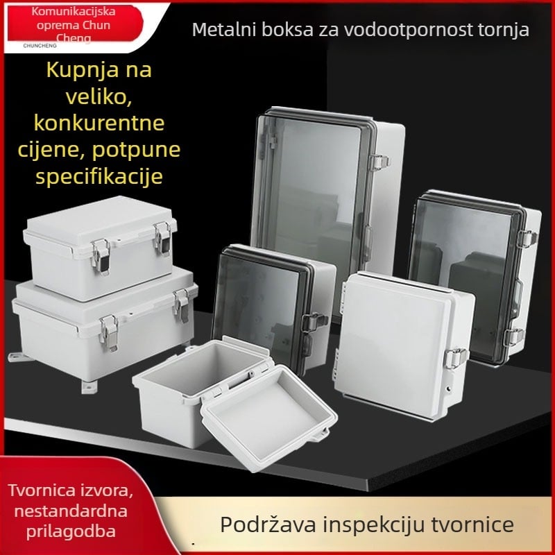 Vanjska plastična vodootporna kutija za razvodnik s 4 kruga, raspored u 1 redu, IP67 zaštita, ABS kućište i PC poklopac, vijčano montiranje