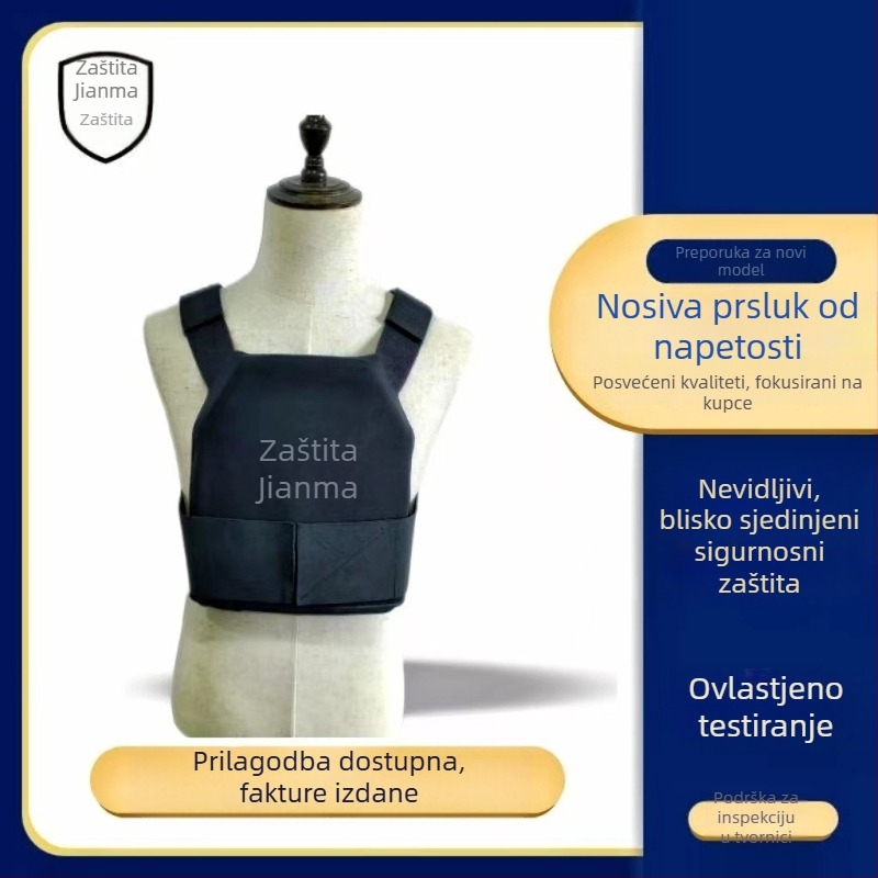 Mekana antidijetalna prsluk s zaštitom od probijanja i noža; prozračan ljetni materijal; dvodijelni unutarnji taktički prsluk; težina 1200 g; model: unutarnji nevidljivi taktički prsluk