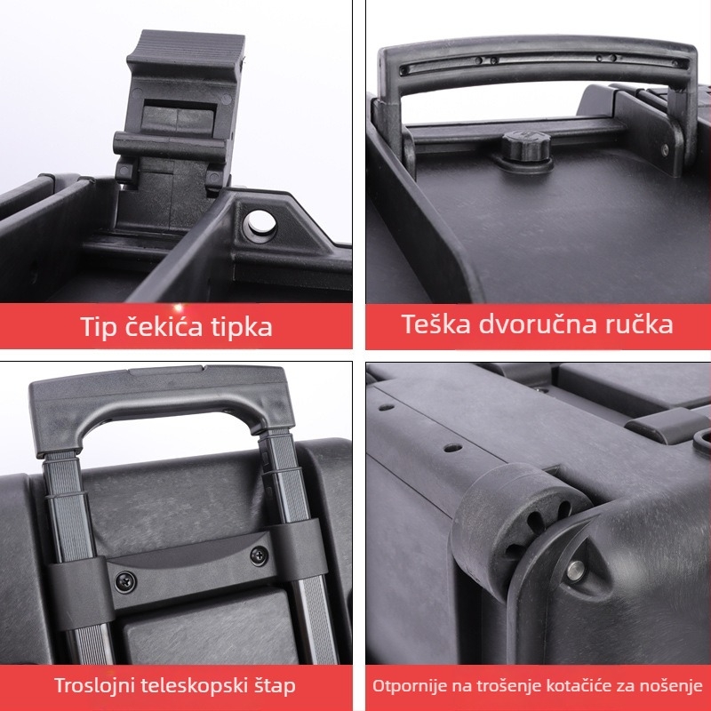 Chiming broj 2 PP kutija za alat, zaštitna kutija, vodootporna i otporna na udarce, DSLR fotoaparat