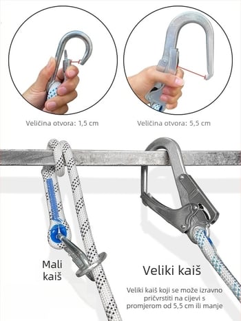 Sigurnosni pojas za rad na visini – cjeloviti pettočkov dizajn, otporno zaštitno uže, veliki dvostruki karabiner, europskog stila užad