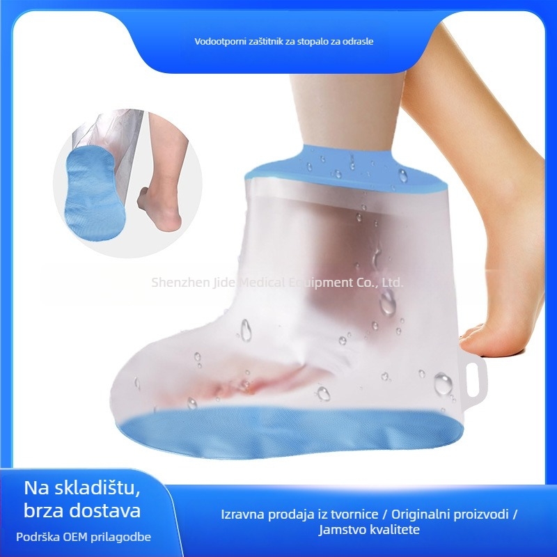 Zaštitnik za stopalo s gipom za kupanje – silikon PVC vodootporni zaštitnik s protukliznim dnom, postoperativna i zaštita rana