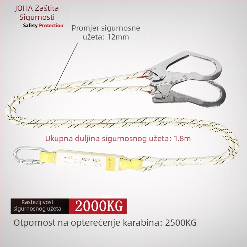 Petopunktni potpuno tjelesni sigurnosni pojas za rad na visini i vanjske građevine, poliester pojas, čelično visoke čvrstoće uže