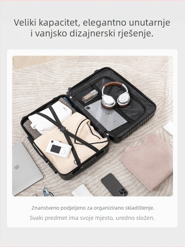 Putni kofer s ABS+PC kućištem, otvaranje na zatvarač, težina 2,9 kg, zaključavanje lozinkom, univerzalni kotači