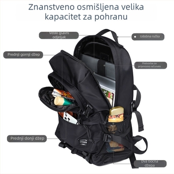 Muški putni ruksak od Oxford tkanine, prozračan i vodootporan, naramenice s zračnim jastučićem, kompatibilan s prijenosnim računalom