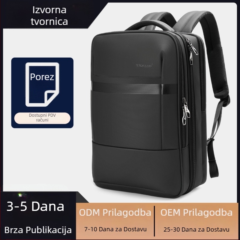 Poslovni ruksak, vodootporna PU koža, kapacitet 20–35 L, džep za 15,6 inčni prijenosnik, model T-B3982