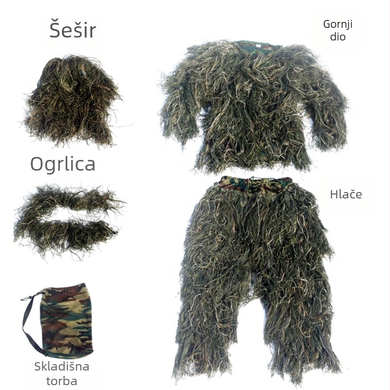 Kamuflažno odijelo za odrasle, prozračni polipropilenski materijal, kamuflažni uzorak, cijelu godinu, unisex