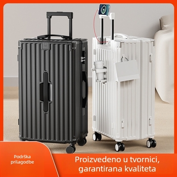 Kufor za putovanje velikog kapaciteta, unisex, tiši 360° univerzalni kotači, zatvaranje na zatvarač, PC materijal, suho/mokro odjeljak, kombinacijska brava