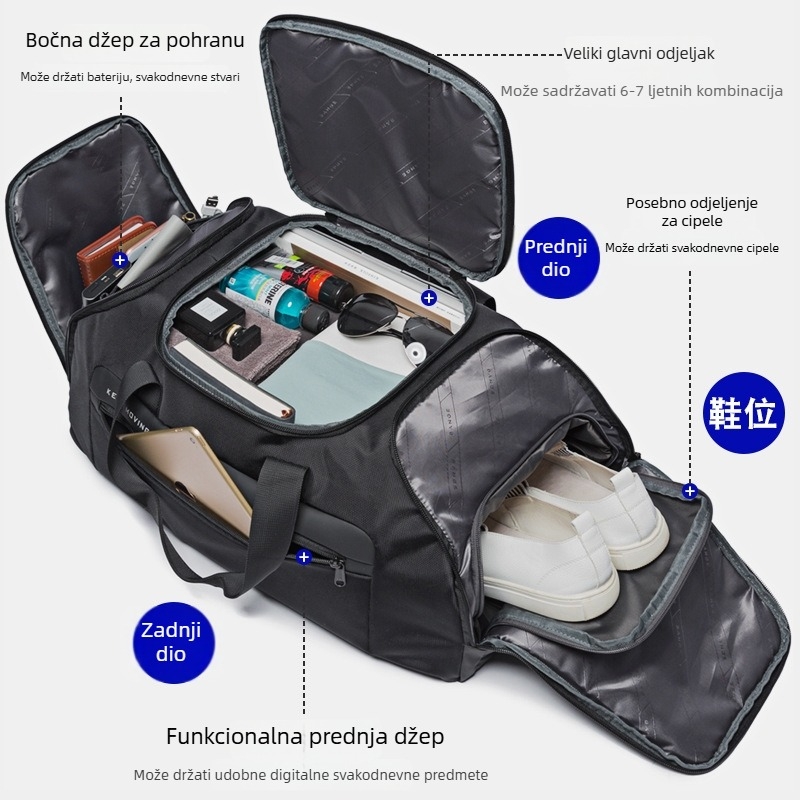 Ruksak za putovanje 20–35L, Oxford platno, prozračan, vodootporan, otporan na habanje, s remenom s zračnim jastukom