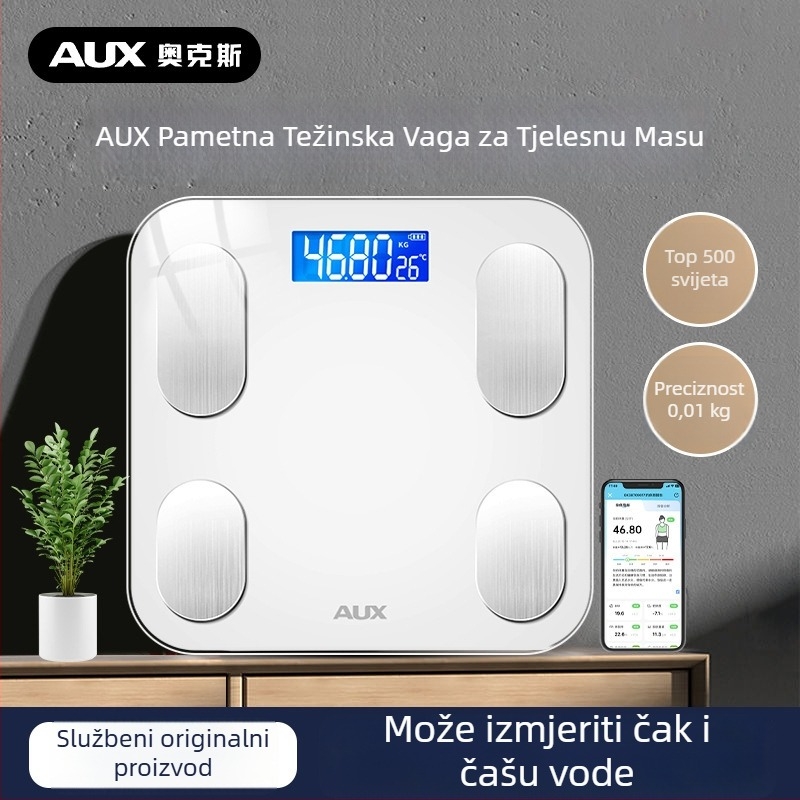 Elektronička vaga za postotak tjelesne masnoće i težinu, precizna, pametna, punjiva, kućna vaga