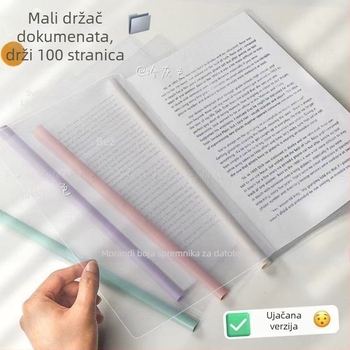 Prozirni dokumentni folder s kapljastim oblikom, klipom za vuču štapa, ojačanog dizajna, velikog kapaciteta