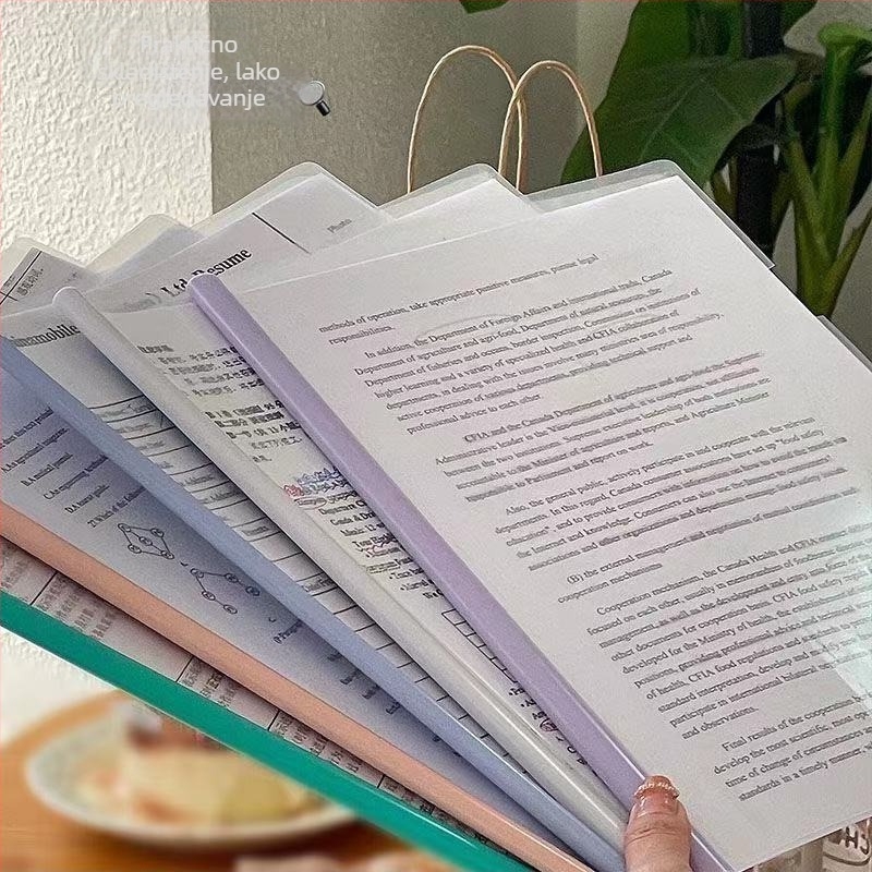 Prozirni dokumentni folder s kapljastim oblikom, klipom za vuču štapa, ojačanog dizajna, velikog kapaciteta