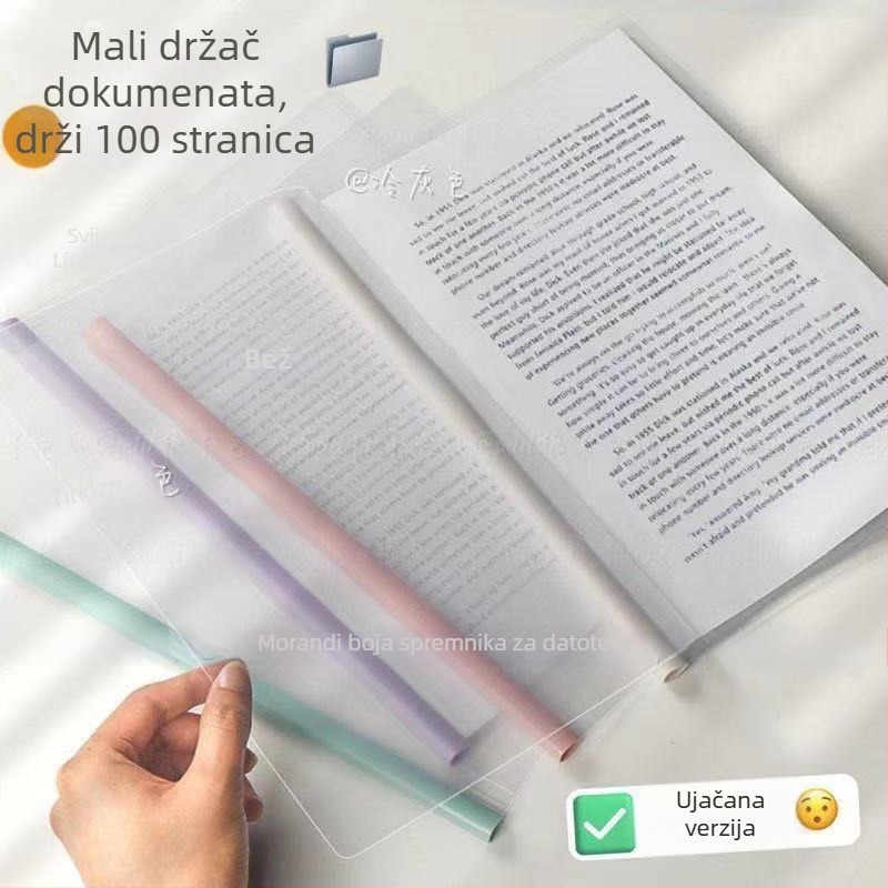 Prozirni dokumentni folder s kapljastim oblikom, klipom za vuču štapa, ojačanog dizajna, velikog kapaciteta