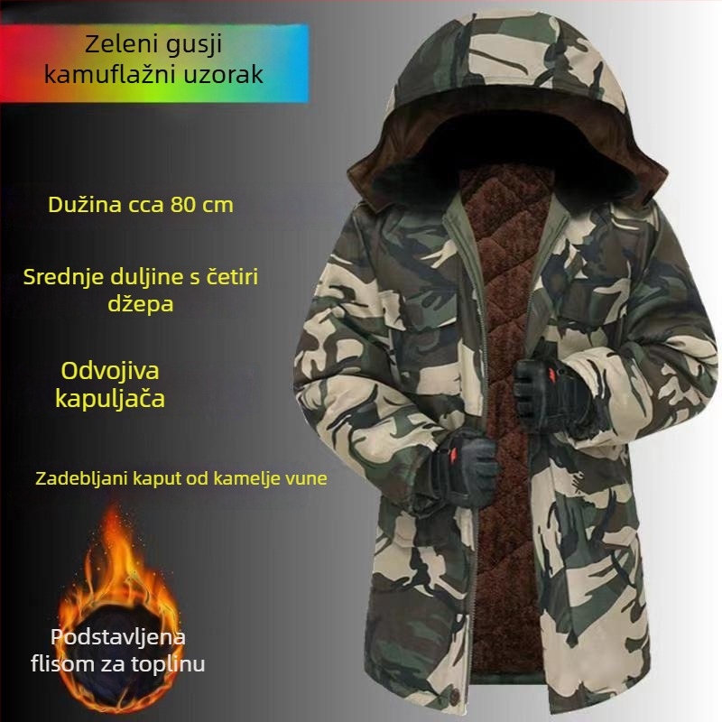 Zimski muški kaput s kamuflažnim pamukom u smjesi – topao, otporan na habanje i vjetar