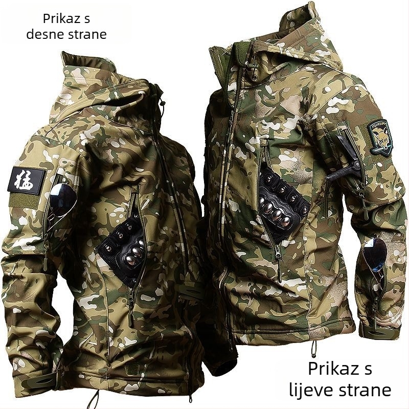 Taktički kamuflažni komplet s kapuljačom: vodootporan i otporan na habanje, corduroy tkanina s glavnim lanenim materijalom, za muškarce