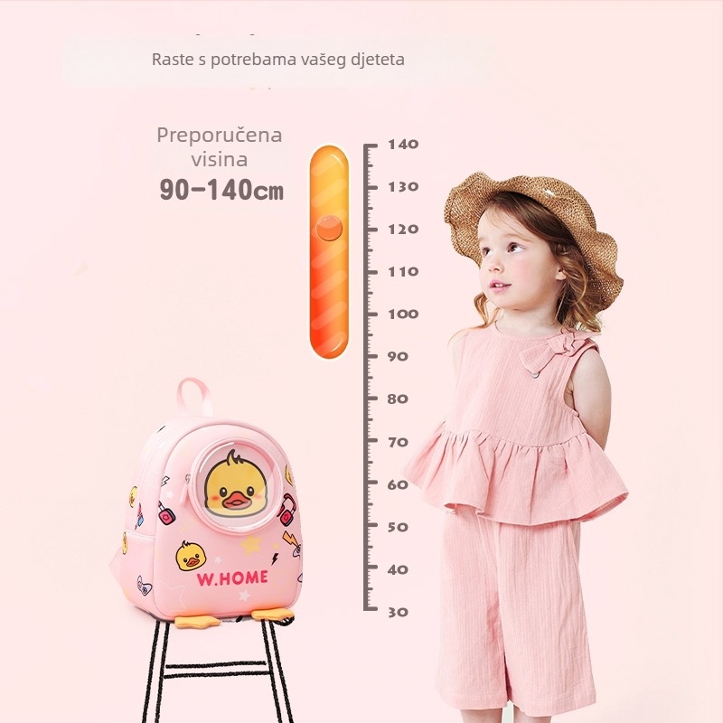 Unisex najlon torba za školu s motivom patke, protiv krađe, zračne jastučne naramenice, proljeće 2025