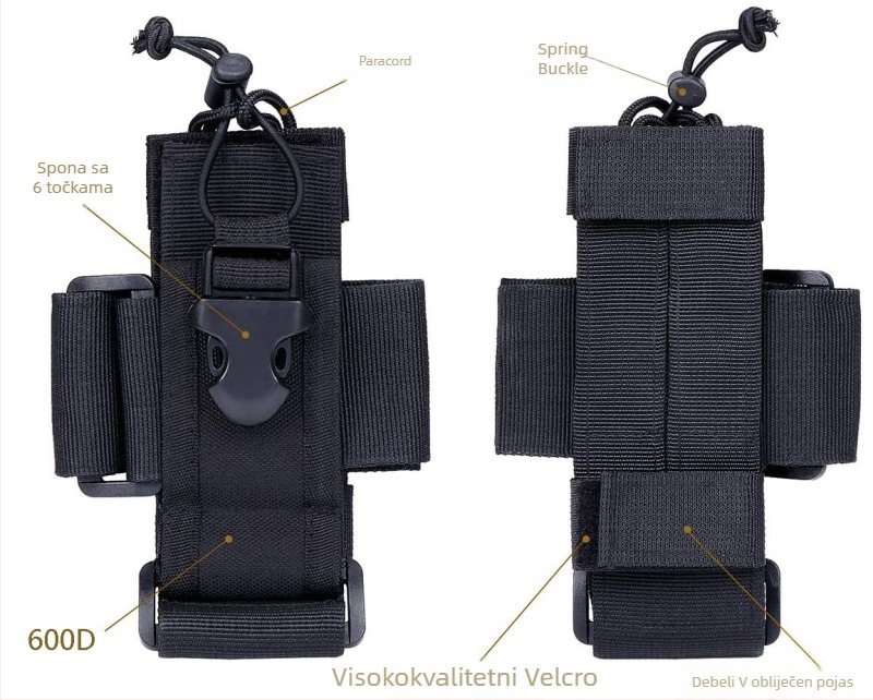 Torba za Walkie-Talkie s kopčom – najlon, prozračna, vodootporna, ultralagana, prostor za pohranu