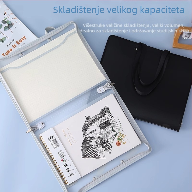 New Puda 8889 – PP materijal za umjetničko skladištenje: 4K umjetnički album, papir za crtanje, torba za skice, fascikl za radove, 8K skic papir, prijenosna torba za papir