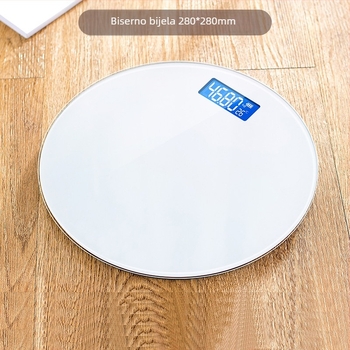 Baolan okrugla digitalna vaga za odrasle, s mjerenjem temperature, ploča od kaljenog stakla, model 280Y-H, napajanje baterijama