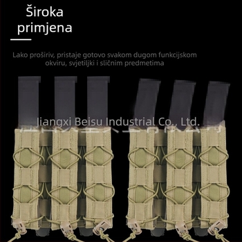 Duga taktička torba u stilu tigra, MOLLE nosač, sustav brzog vađenja, 9 mm adapter, matni najlon