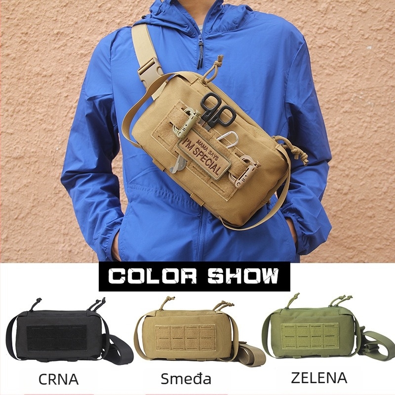 1000D sportska pojasna torba za telefon i kartice, za outdoor aktivnosti, street stil, jednobojna