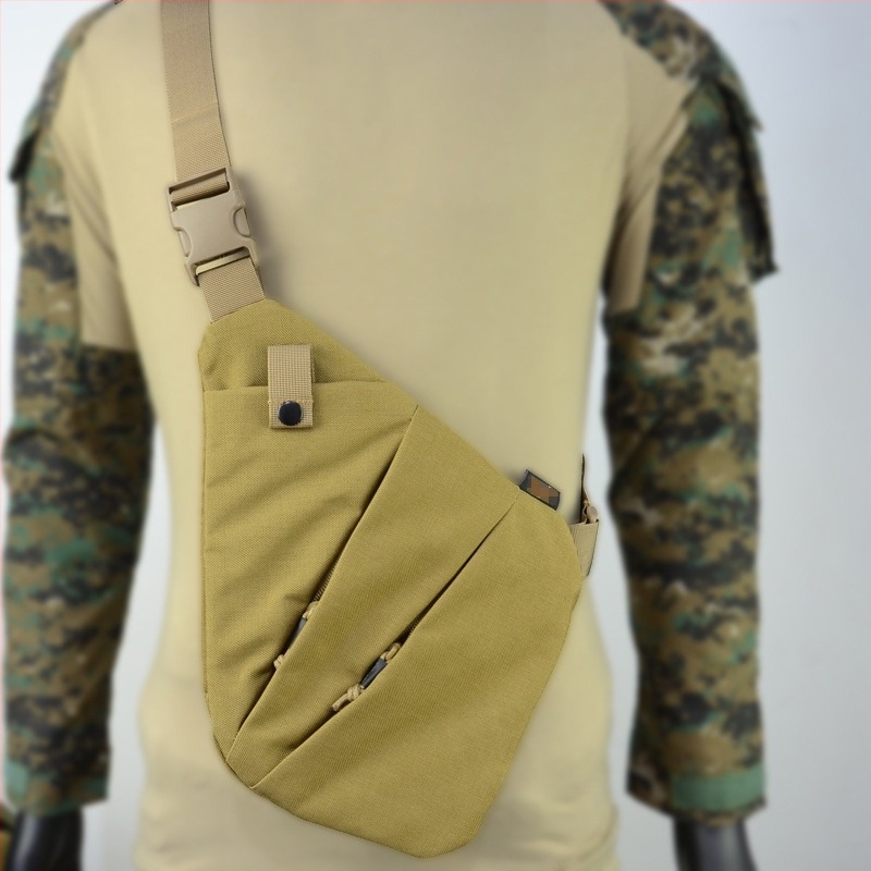 Crossbody torba s anti-krađom za vanjsku upotrebu, taktičko skladištenje; 1000D najlon; prozračan; vodootporan; ultra lagana