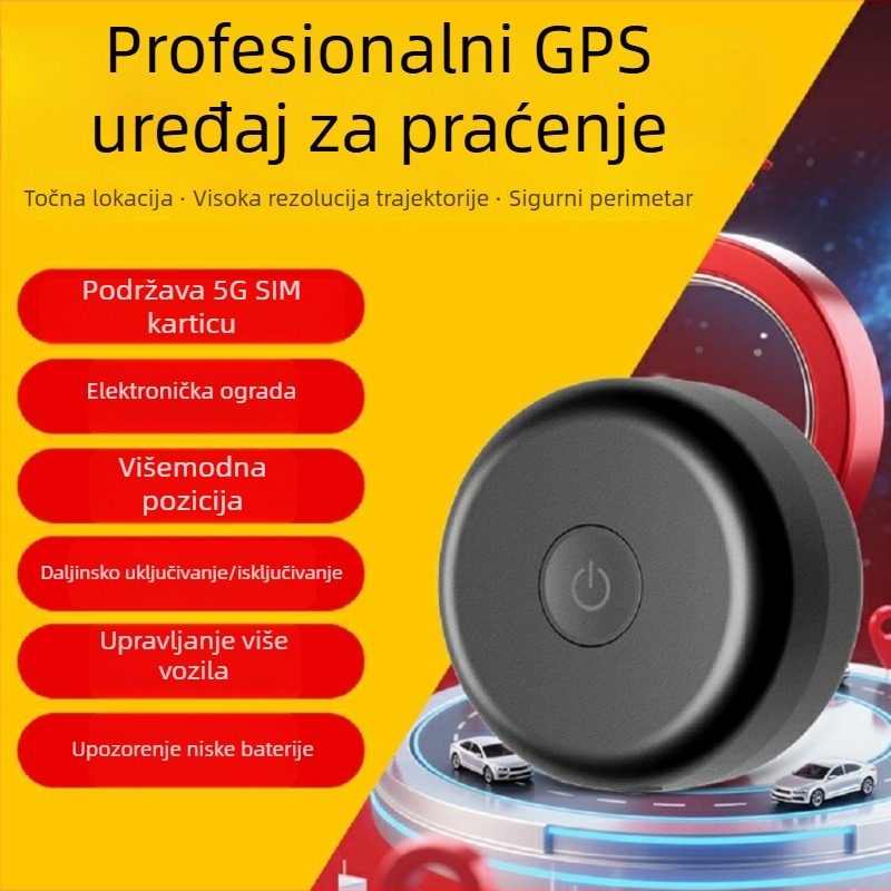 GPS lokator za vozila – preciznost pozicioniranja 2 m; alarmni načini: vibracija, geofence, prekoračenje brzine; trajanje baterije 48 h; brenda Lead to, model Hy-cc0001