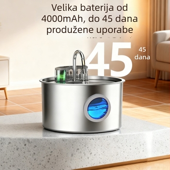 Nehrđajući čelični dispenser vode za kućne ljubimce s infracrvenim senzorom, 3,2 L velikog kapaciteta, automatiziran i inteligentan, za mačke i pse