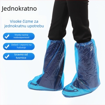 Jednokratne zaštitne navlake za cipele s produženom dužinom, debelog dizajna, vodootporne i otporne na prašinu, PE materijal