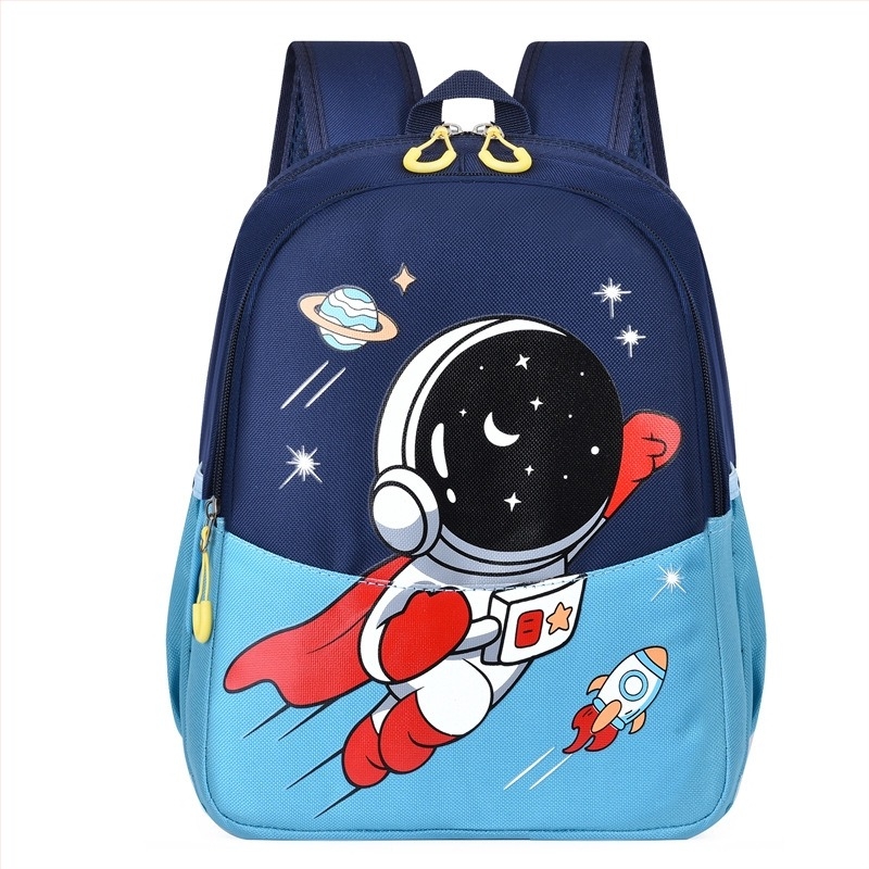 Ruksak za vrtić s karikaturnim dizajnom astronauta, lagan, Oxford materijal, prozračan, podstava od poliestera