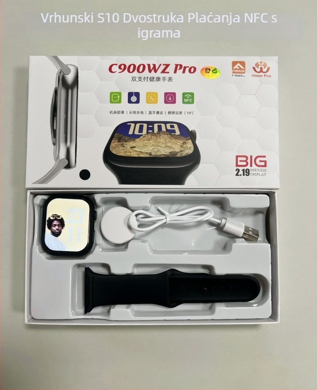 Pametni sat s Bluetoothom i NFC za plaćanja, Bluetooth pozivi i praćenje zdravlja; 2,1-inčni TFT zaslon, kućište od titanijeve legure, vodootporan, trajanje baterije do 7 dana