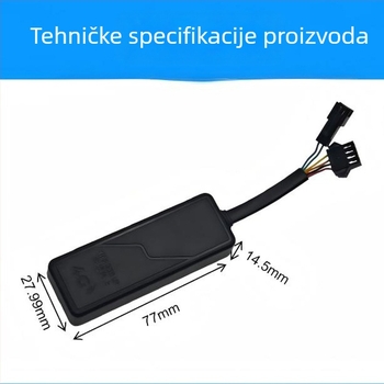 Vozni GPS locator za vozila s 4G povezanošću, SOS tipka, BeiDou navigacija, ugrađena antena, napajanje 9-90V DC