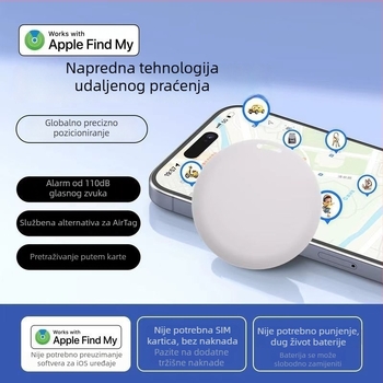 GPS locator za djecu, kućne ljubimce i torbe s glasovnim upozorenjem — kompatibilan s Apple iOS; 220 mAh; domet 50 m; težina 15 g; materijal PC