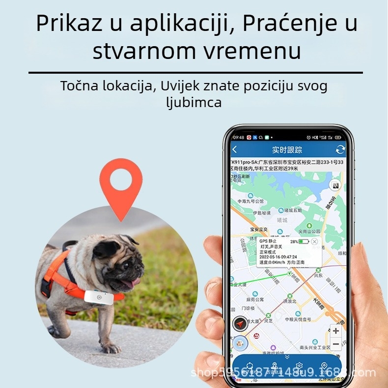 4G GPS lokator za pse i mačke – praćenje položaja, ovratnik protiv gubitka