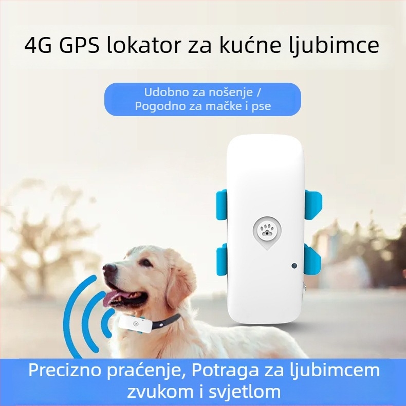 4G GPS lokator za pse i mačke – praćenje položaja, ovratnik protiv gubitka