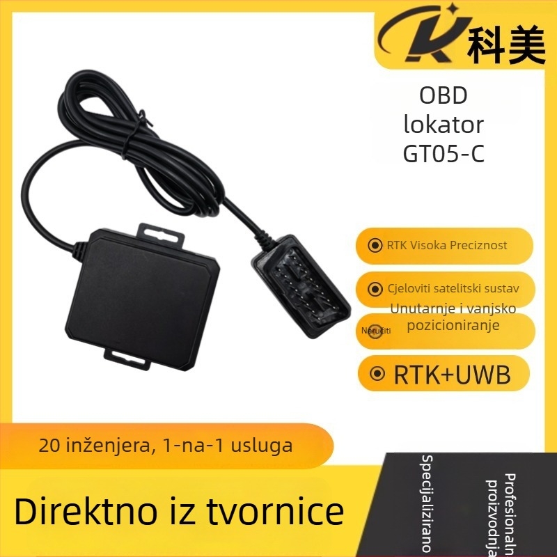 OBD lokator s dvostrukom frekvencijom, visokom točnošću pozicioniranja vozila, pametni alarm, 4G praćenje u stvarnom vremenu