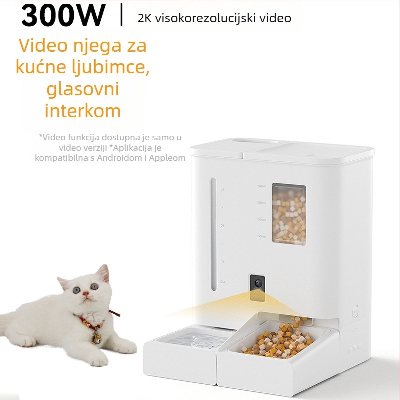 All-in-One posuda za vodu i hranu za kućne ljubimce sa kamerom, s aplikacijom, odvojljiv dizajn, za pse i mačke