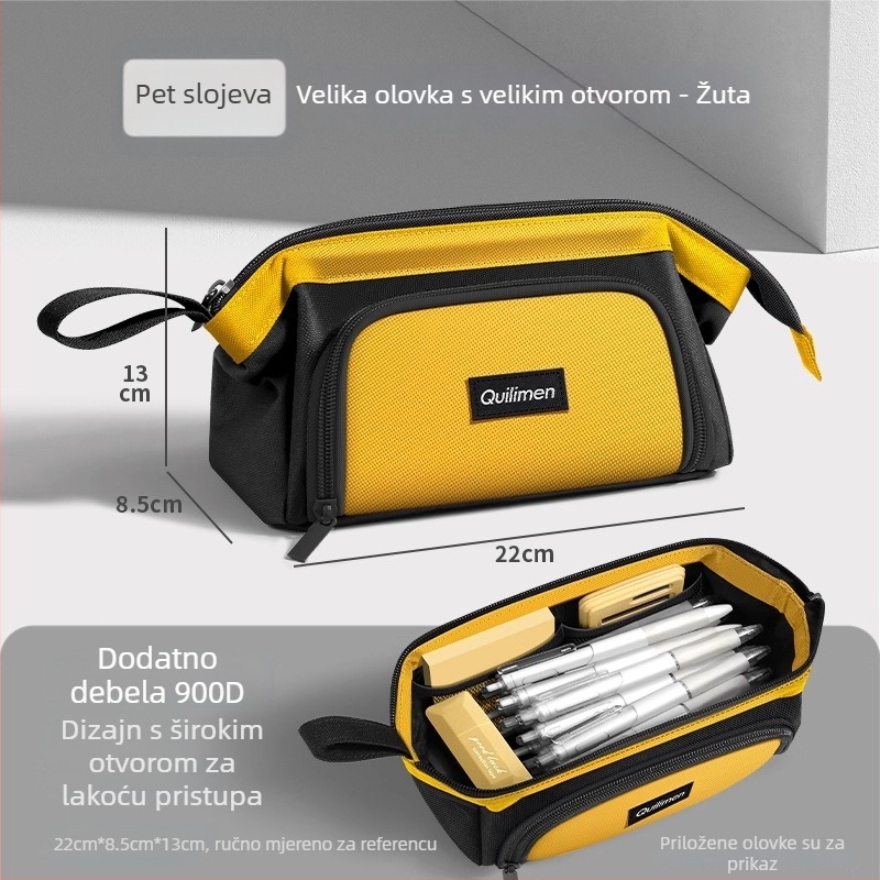 Pernica s velikim otvorom, jedinstven dizajn, velika kapaciteta, za učenike osnovne i srednje škole, minimalistički dizajn