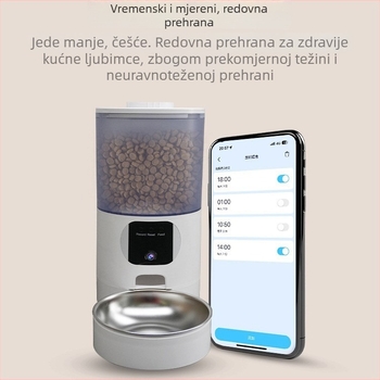 Pametan hranilnik za kućne ljubimce s tajmerom i kontrolom porcija, daljinsko video hranjenje putem aplikacije