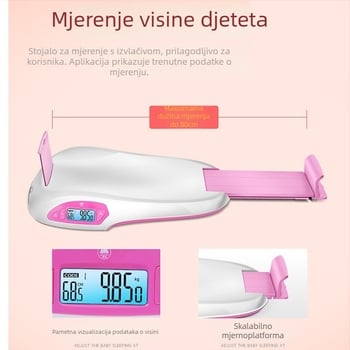 Xiangshan pametna vaga za bebe — elektronička vaga za novorođenčad, mjerenje težine i visine, Bluetooth, s aplikacijom