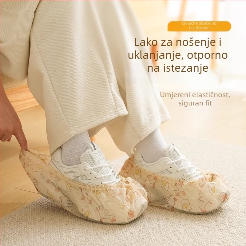 Jednokratne zaštitne navlake za cipele za unutarnju upotrebu, u kutiji, od netkanog materijala, vodootporne, protuklizne i otporne na habanje, s izvučnim dizajnom