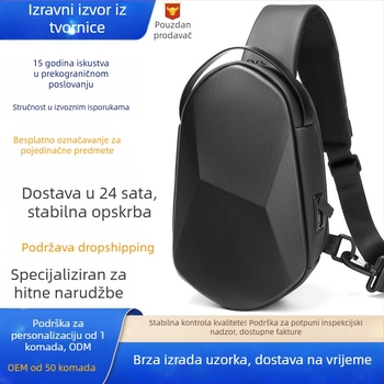 Muška torbica za prsa ML7213 — stil uličnog trenda, materijal Oxford tkanina, otpornost na habanje, uzorak: jednobojan, podstava: poliester