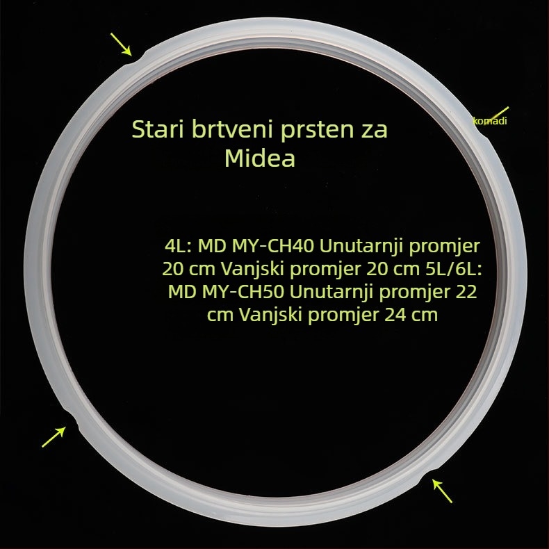 Silikonski brtvni prsten za električno kuhalo na tlak Midea, kapacitet 3–6 L
