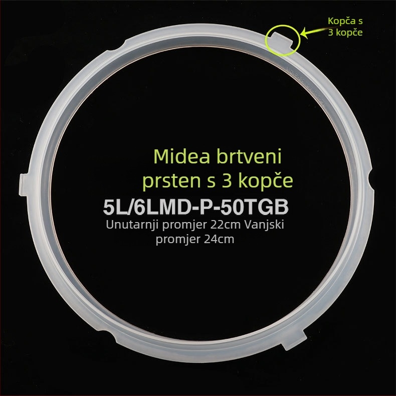 Silikonski brtvni prsten za električno kuhalo na tlak Midea, kapacitet 3–6 L
