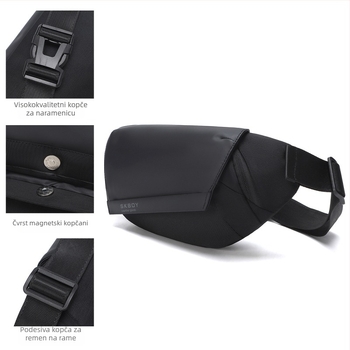 Muška crossbody torba za prsa — gradska jednostavnost, vodootporna, visokokvalitetan materijal, za slobodno vrijeme putovanja
