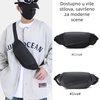 Muška crossbody torba za prsa — gradska jednostavnost, vodootporna, visokokvalitetan materijal, za slobodno vrijeme putovanja