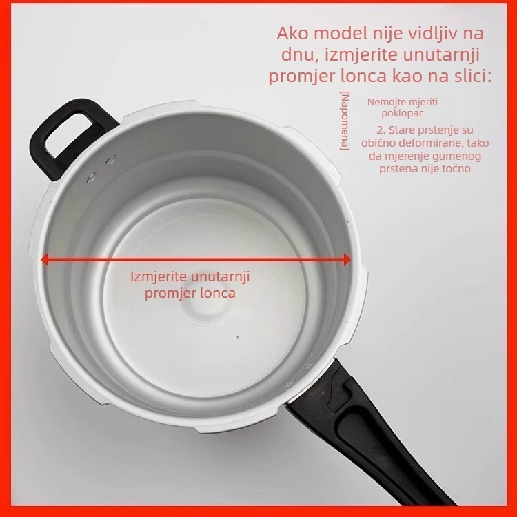 Brtveni prsten za lonac pod tlakom, gumeni dio, aluminijska legura, univerzalni dodatak